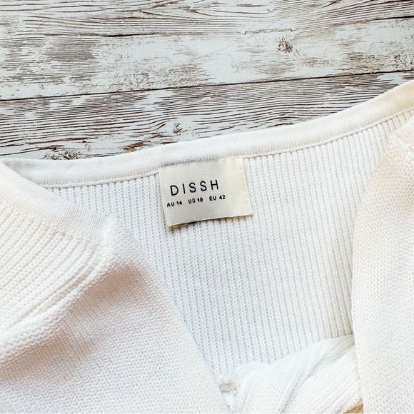 DISSH Anika Twisted Knit Top White Size US 10 NEW - Picture 3 of 7